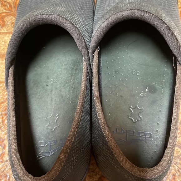 DANSKO WOMEN 38/ US 7 Volley Black Canvas Leather Clog Slip-On Shoe - Picture 5 of 8